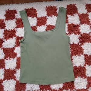 Cropped Olive Green Square Neck Old Navy Tank